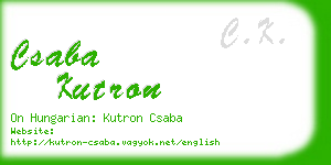 csaba kutron business card